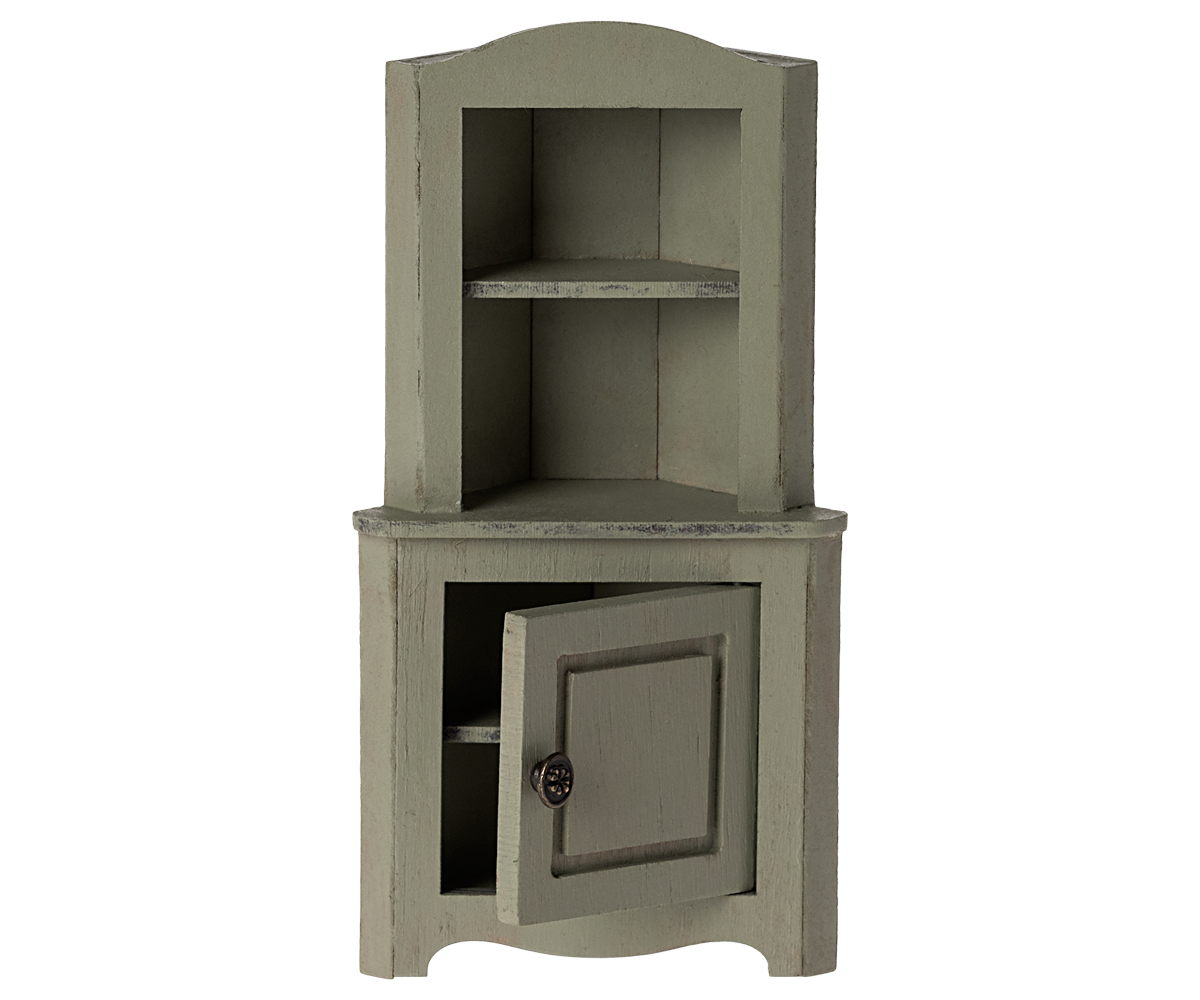 Maileg Corner Cabinet, Mouse - Light Green | Playroom Avenue