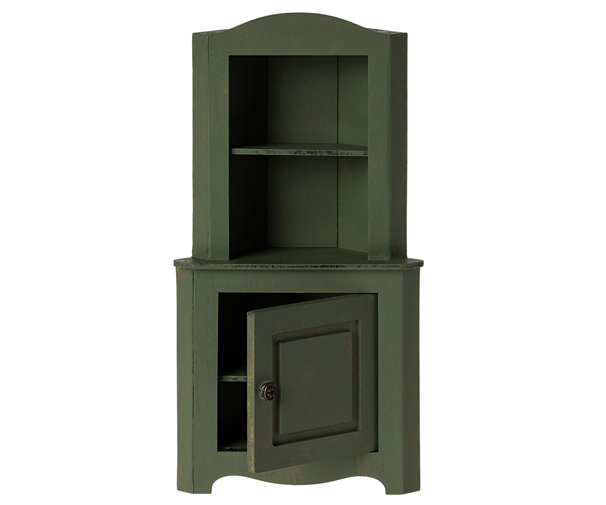 Maileg Corner Cabinet, Miniature - Dark Green | Playroom Avenue