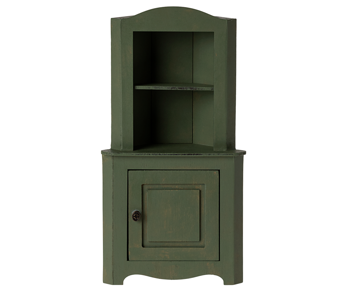 Maileg Corner Cabinet, Miniature - Dark Green | Playroom Avenue
