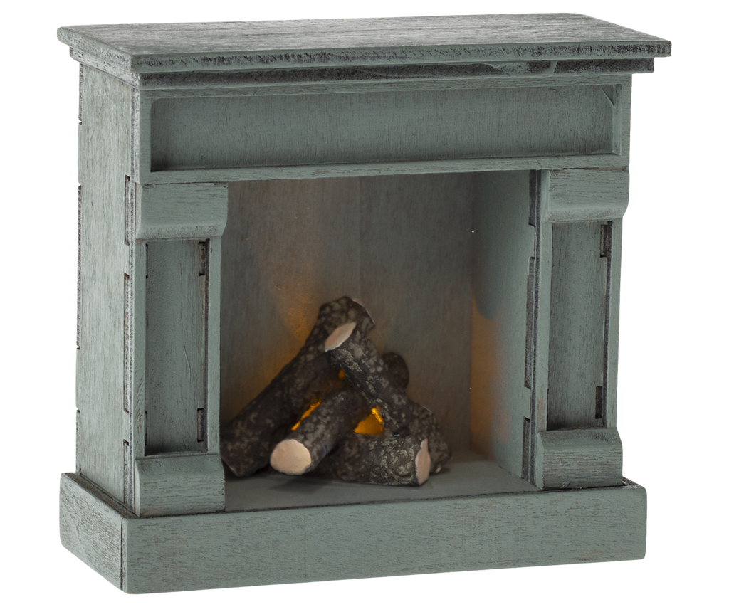 Maileg Fireplace, Mouse - Blue | Playroom Avenue