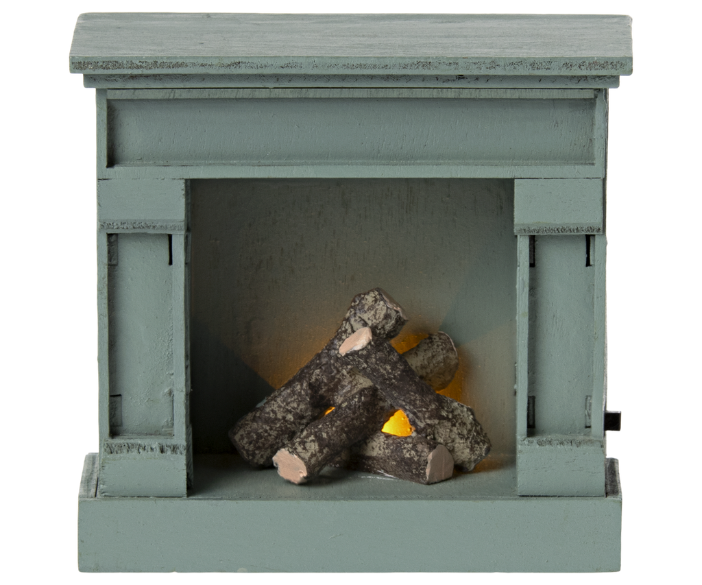 Maileg Fireplace, Mouse - Blue | Playroom Avenue