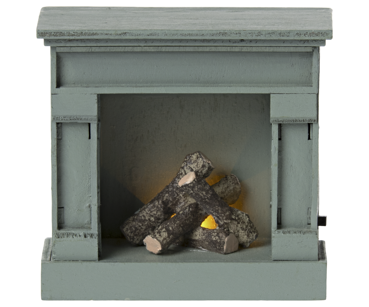 Maileg Fireplace, Mouse - Blue | Playroom Avenue