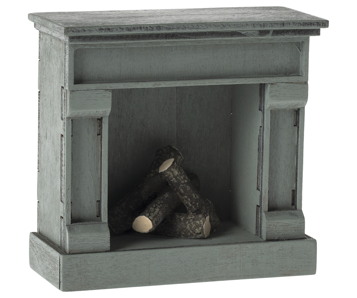 Maileg Fireplace, Mouse - Blue | Playroom Avenue