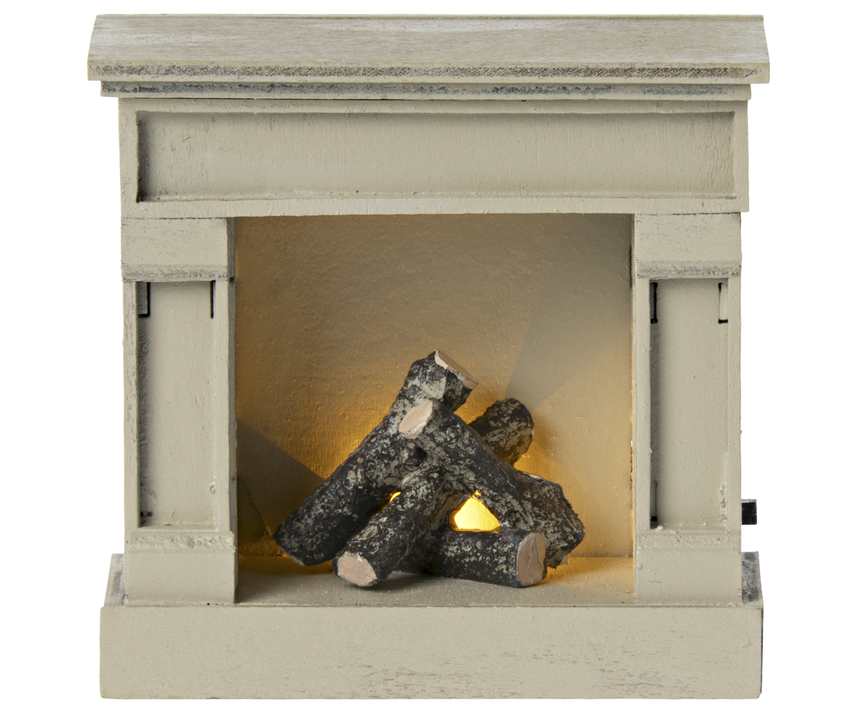 Maileg Fireplace, Mouse - Off white | Playroom Avenue
