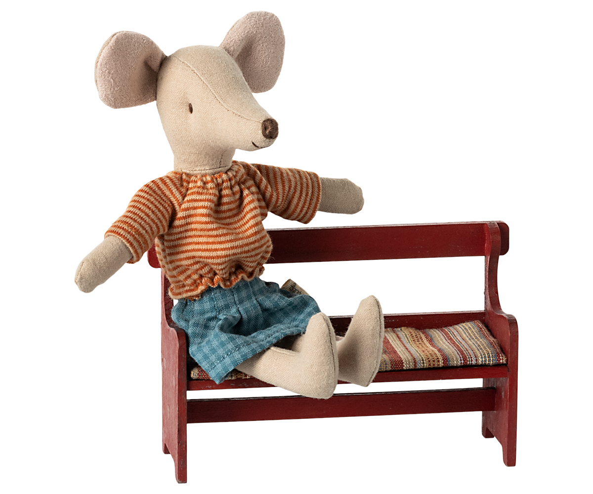 Maileg Bench, Mouse - Red | Playroom Avenue