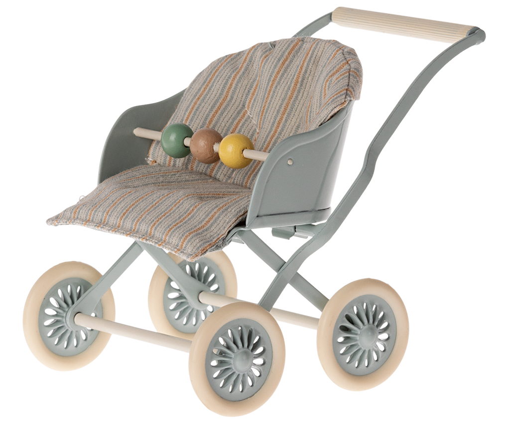 Maileg Stroller, Baby Mice - Mint | Playroom Avenue