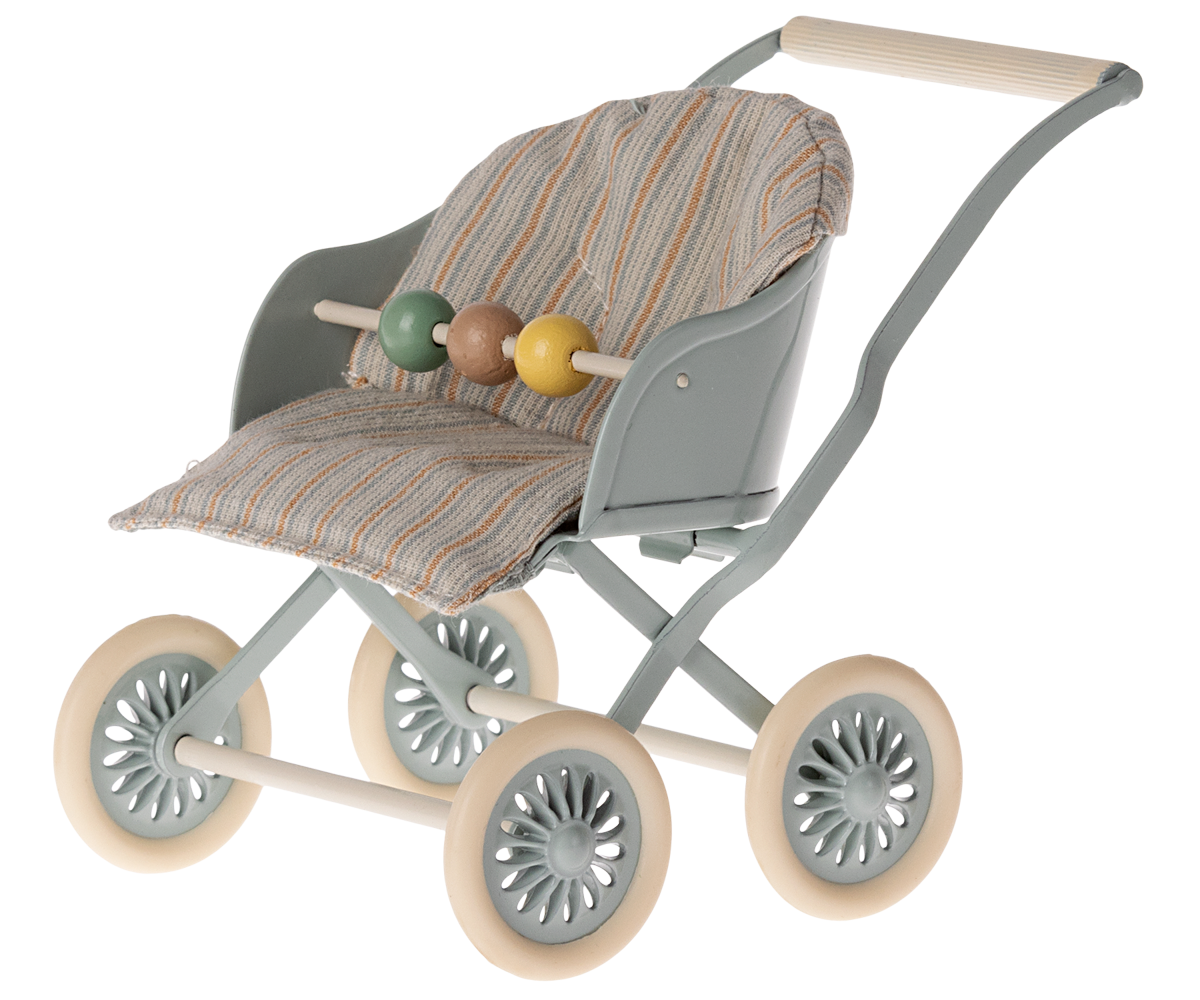 Maileg Stroller, Baby Mice - Mint | Playroom Avenue