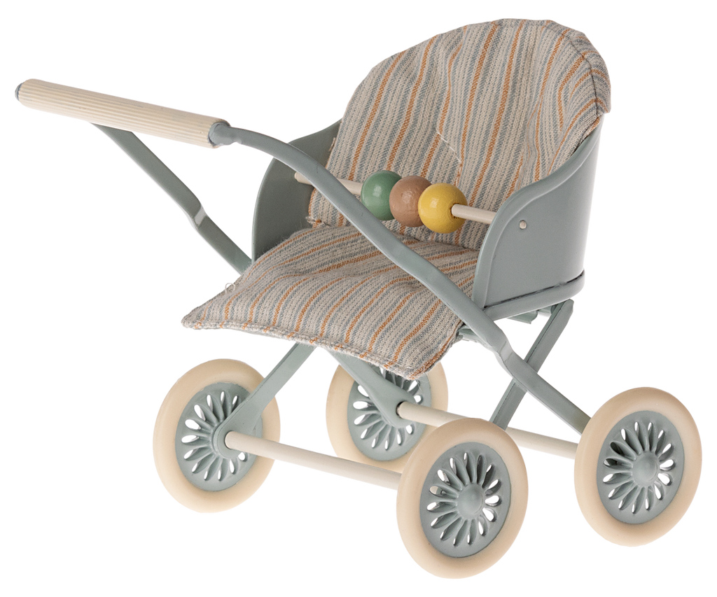 Maileg Stroller, Baby Mice - Mint | Playroom Avenue