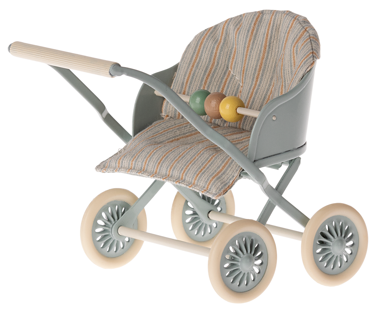 Maileg Stroller, Baby Mice - Mint | Playroom Avenue