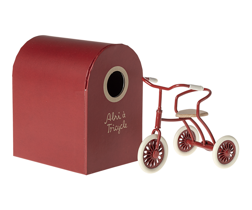 Maileg Abri a tricycle, Mouse - Red | Playroom Avenue