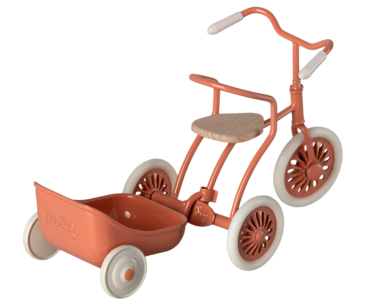 Maileg Tricycle Hanger, Mouse - Coral | Playroom Avenue