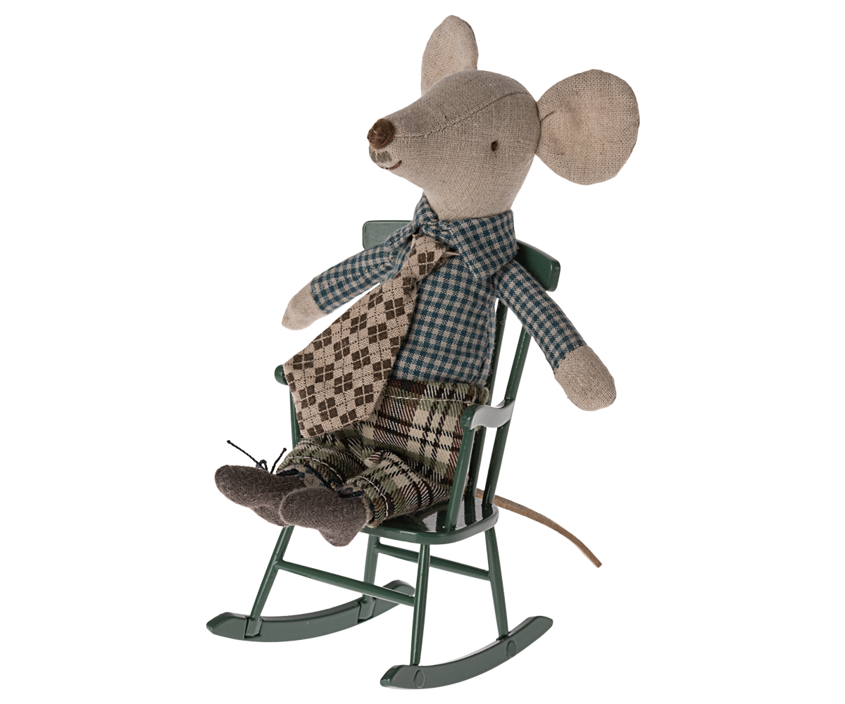 Maileg Rocking Chair, Mouse - Dark Green | Playroom Avenue