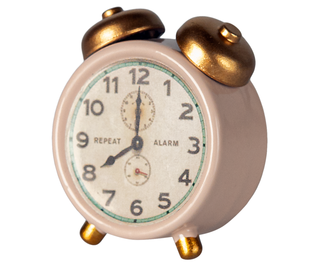 Maileg Alarm clock, Mouse - Powder | Playroom Avenue