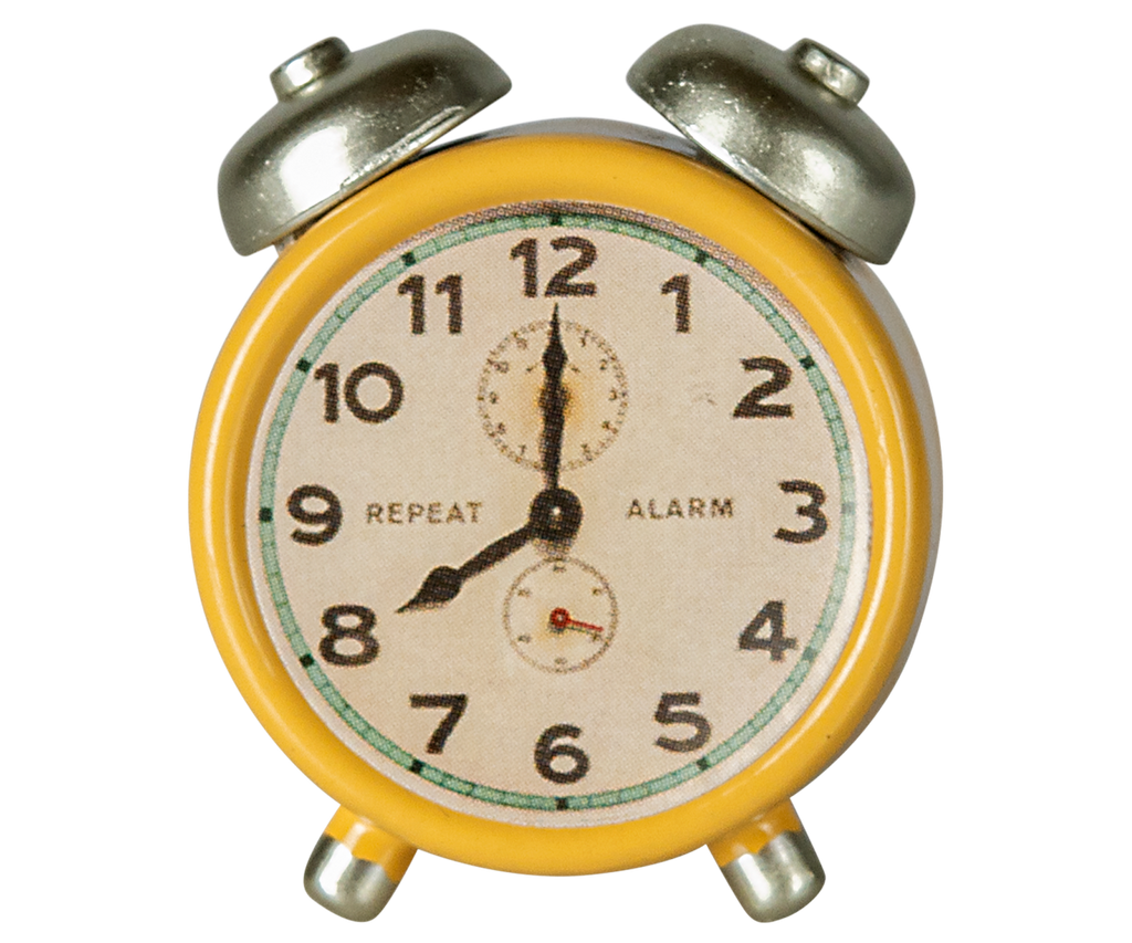 Maileg Alarm clock, Mouse - Yellow | Playroom Avenue