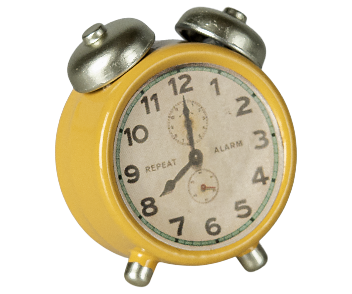 Maileg Alarm clock, Mouse - Yellow | Playroom Avenue