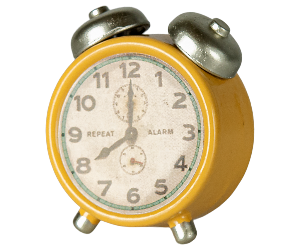 Maileg Alarm clock, Mouse - Yellow | Playroom Avenue