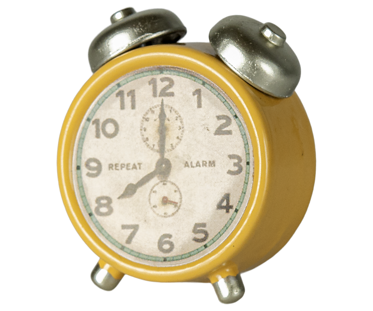 Maileg Alarm clock, Mouse - Yellow | Playroom Avenue