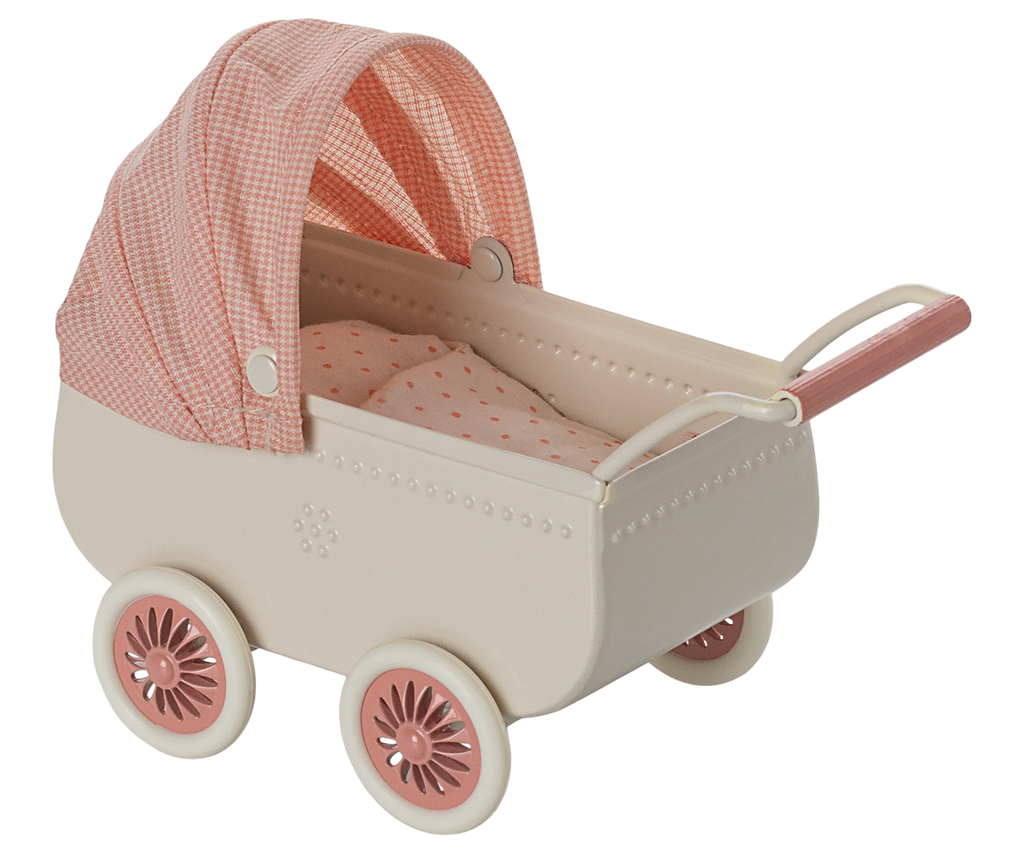 Maileg Pram, Mouse - Coral | Playroom Avenue