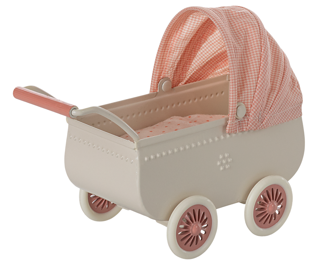 Maileg Pram, Mouse - Coral | Playroom Avenue
