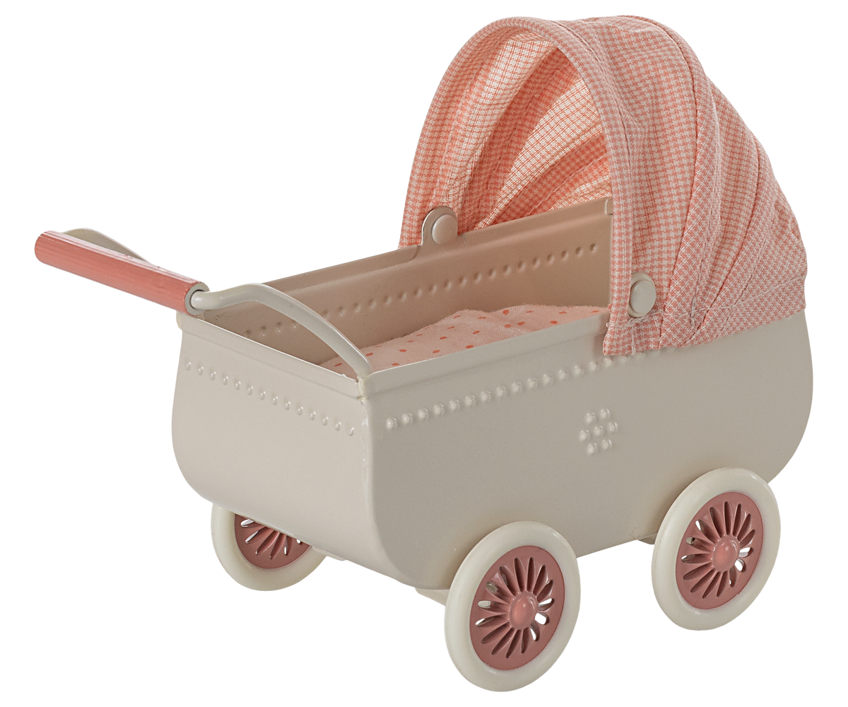 Maileg Pram, Mouse - Coral | Playroom Avenue