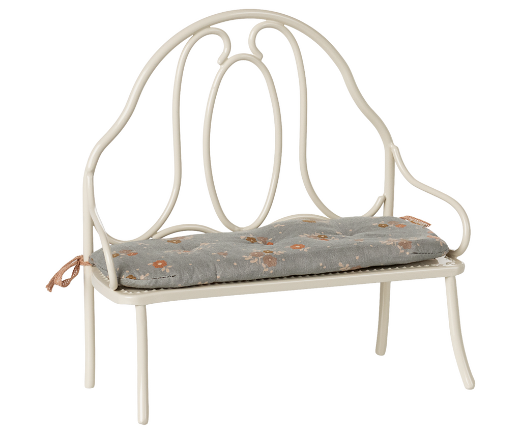 Maileg Vintage bench, Miniature - Off white | Playroom Avenue
