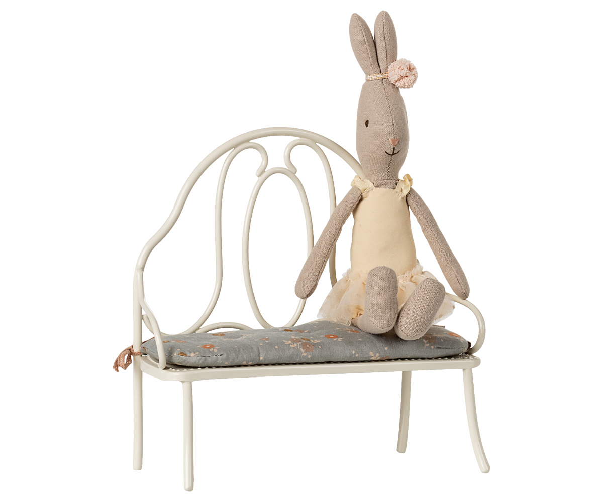 Maileg Vintage bench, Miniature - Off white | Playroom Avenue