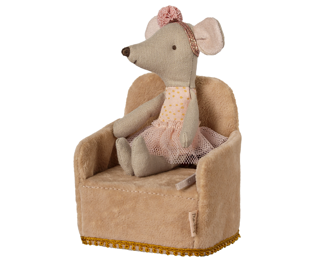 Maileg Folding chair, Mouse - Powder | Playroom Avenue