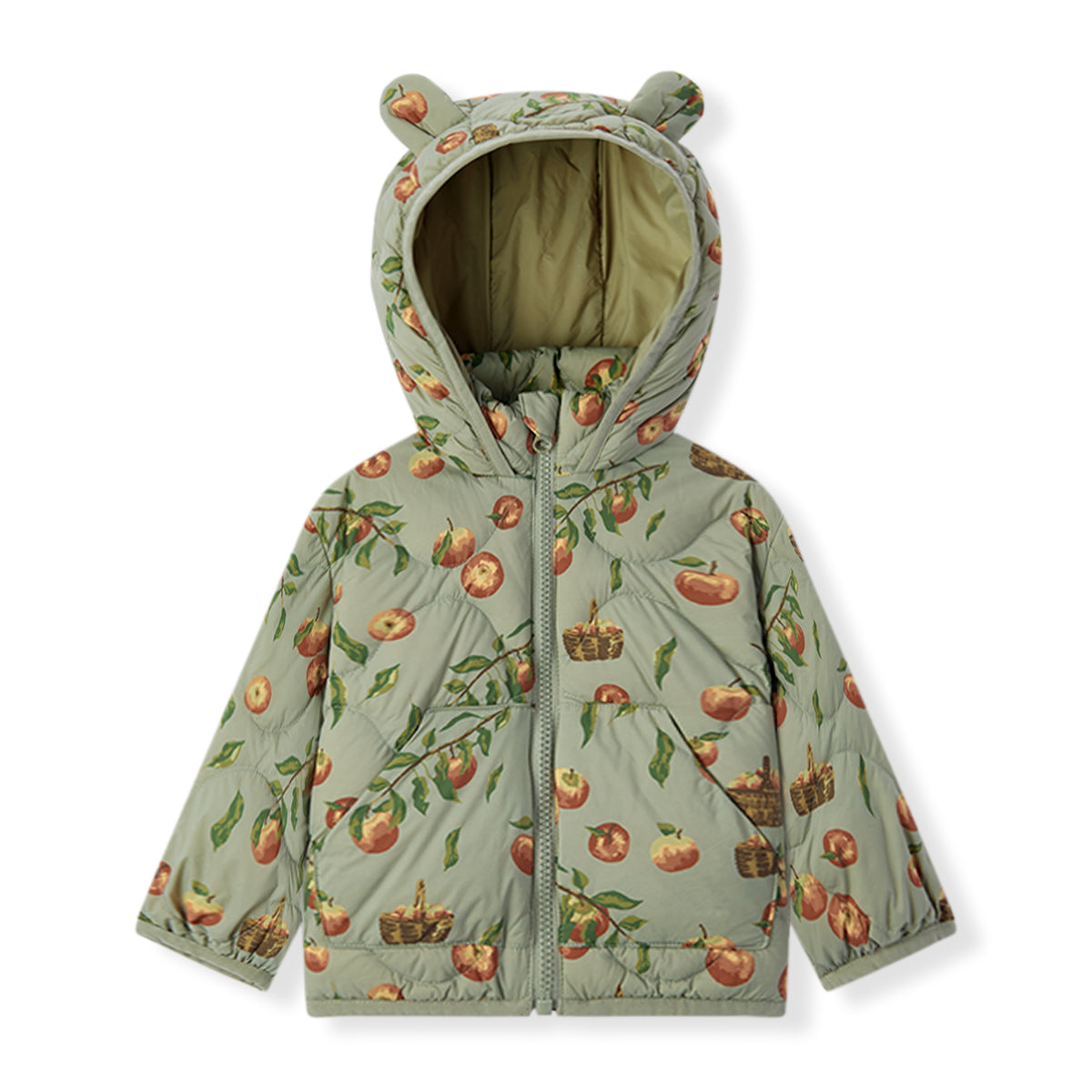 Milkbarn Apple Orchard Lightweight Down Hooded Jacket | Playroom Avenue