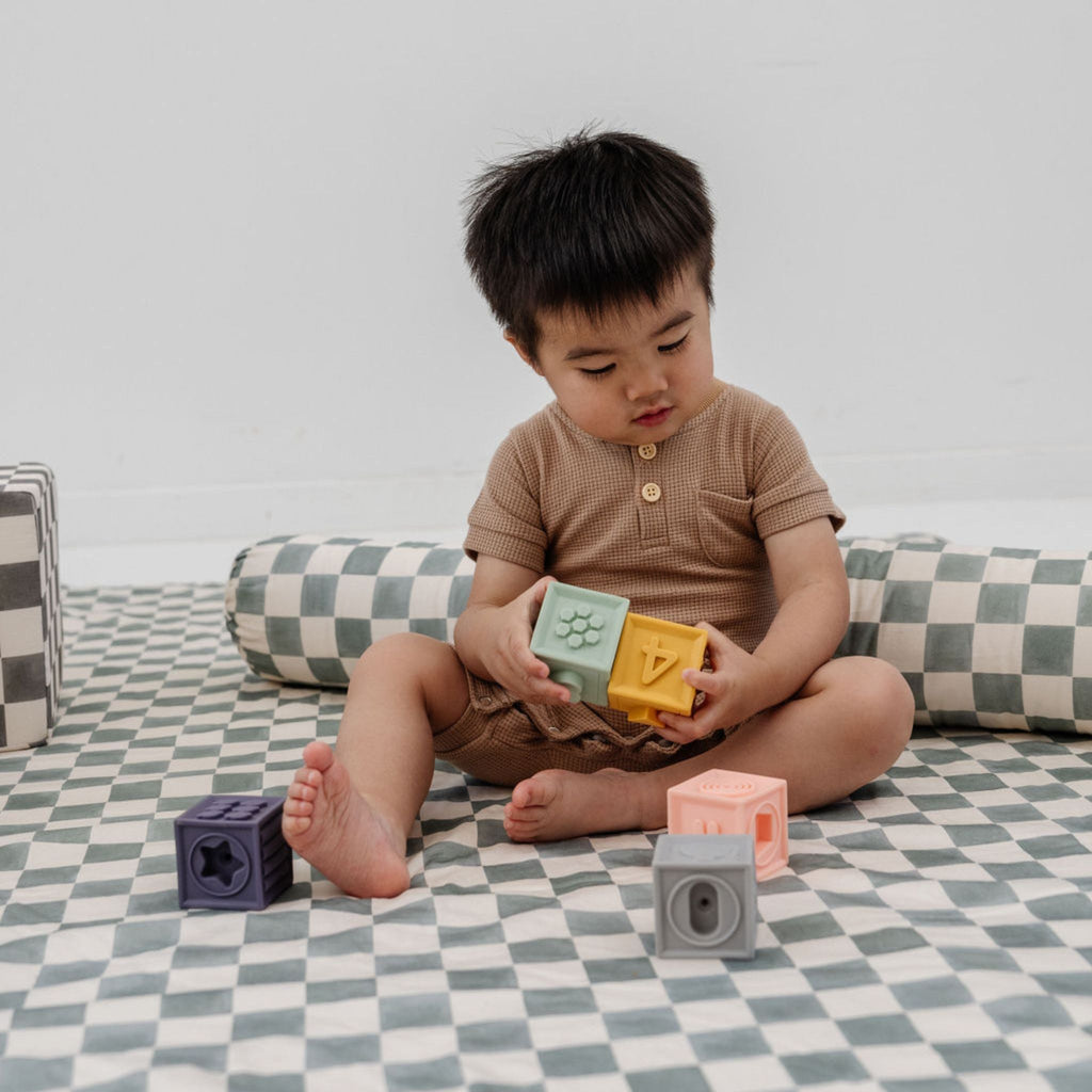 Toki Kids Checker Matcha Support Pillow | Playroom Avenue
