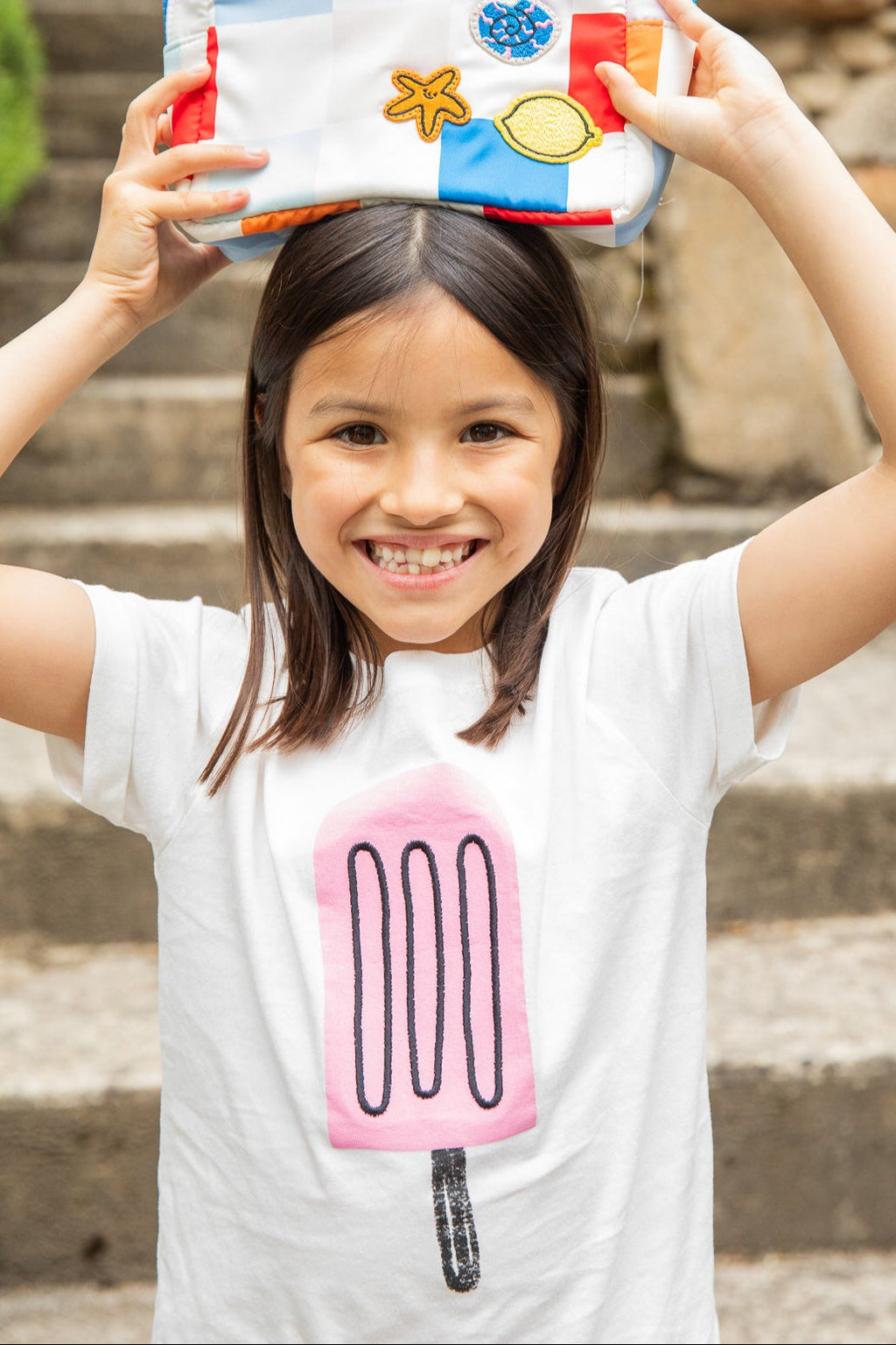 Mon Coeur Recycled Cotton Pink Ice Pop Kid T-Shirt