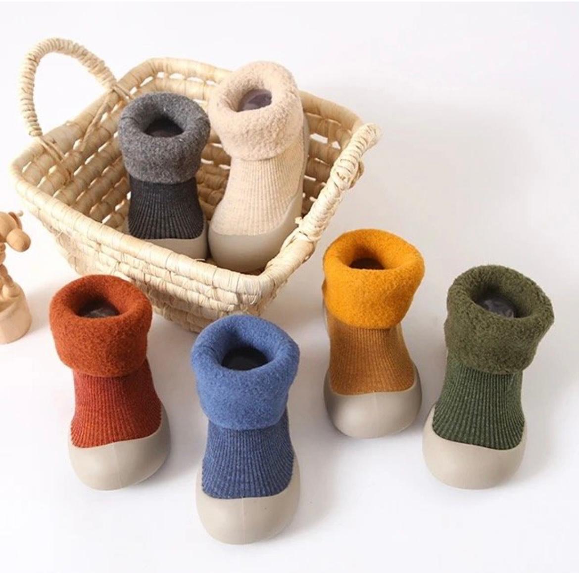 Ozznekshoes Cozy Sock Shoes for Kids- Warm First Walker Shoes | Fleece Lined | Playroom Avenue