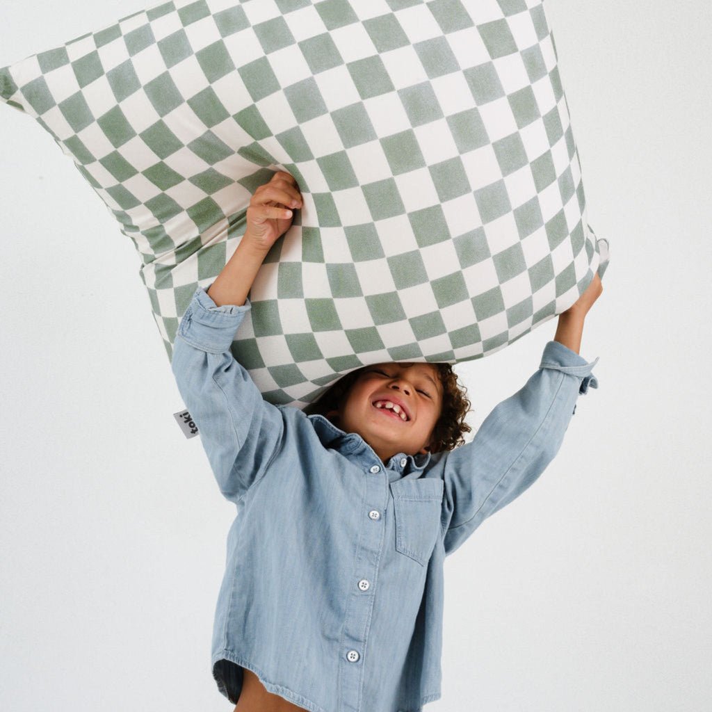 Toki Kids Checker Matcha Bean Bag | Playroom Avenue