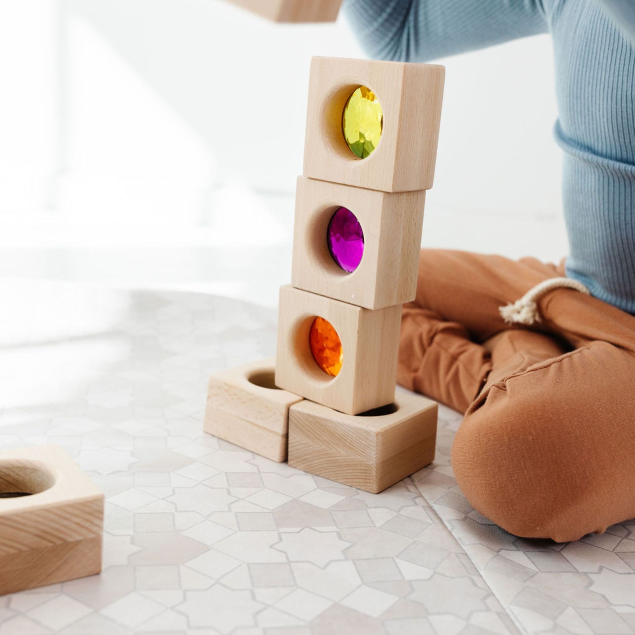 Toki Kids Grey Mosaic Vegan Leather Mat | Playroom Avenue