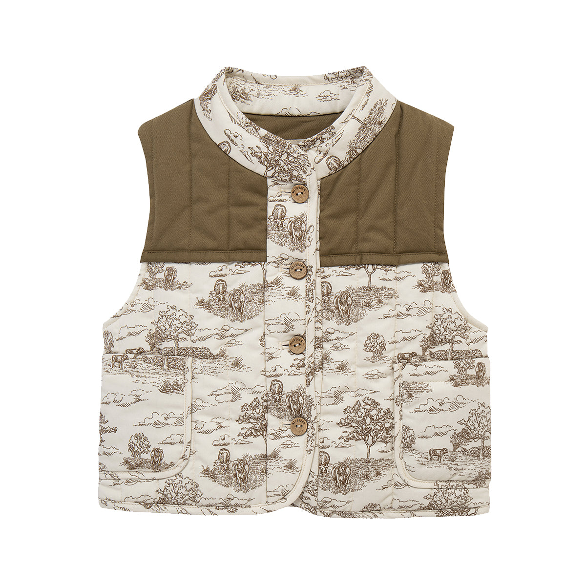 Milkbarn Country Toile Quilted Vest | Playroom Avenue