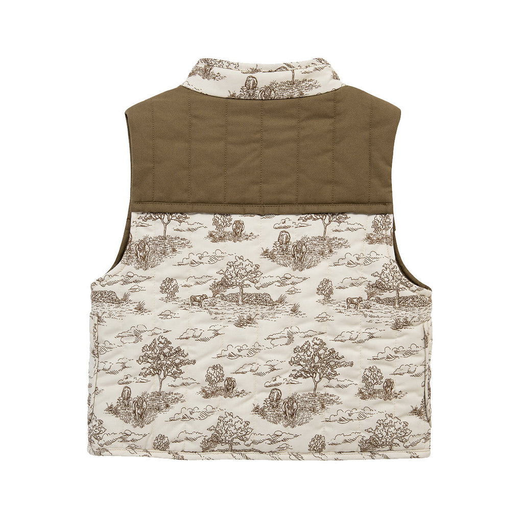 Milkbarn Country Toile Quilted Vest | Playroom Avenue