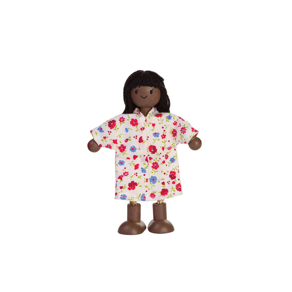 PlanToys Mom Dollhouse Figure - Dark Skin Tone | Playroom Avenue