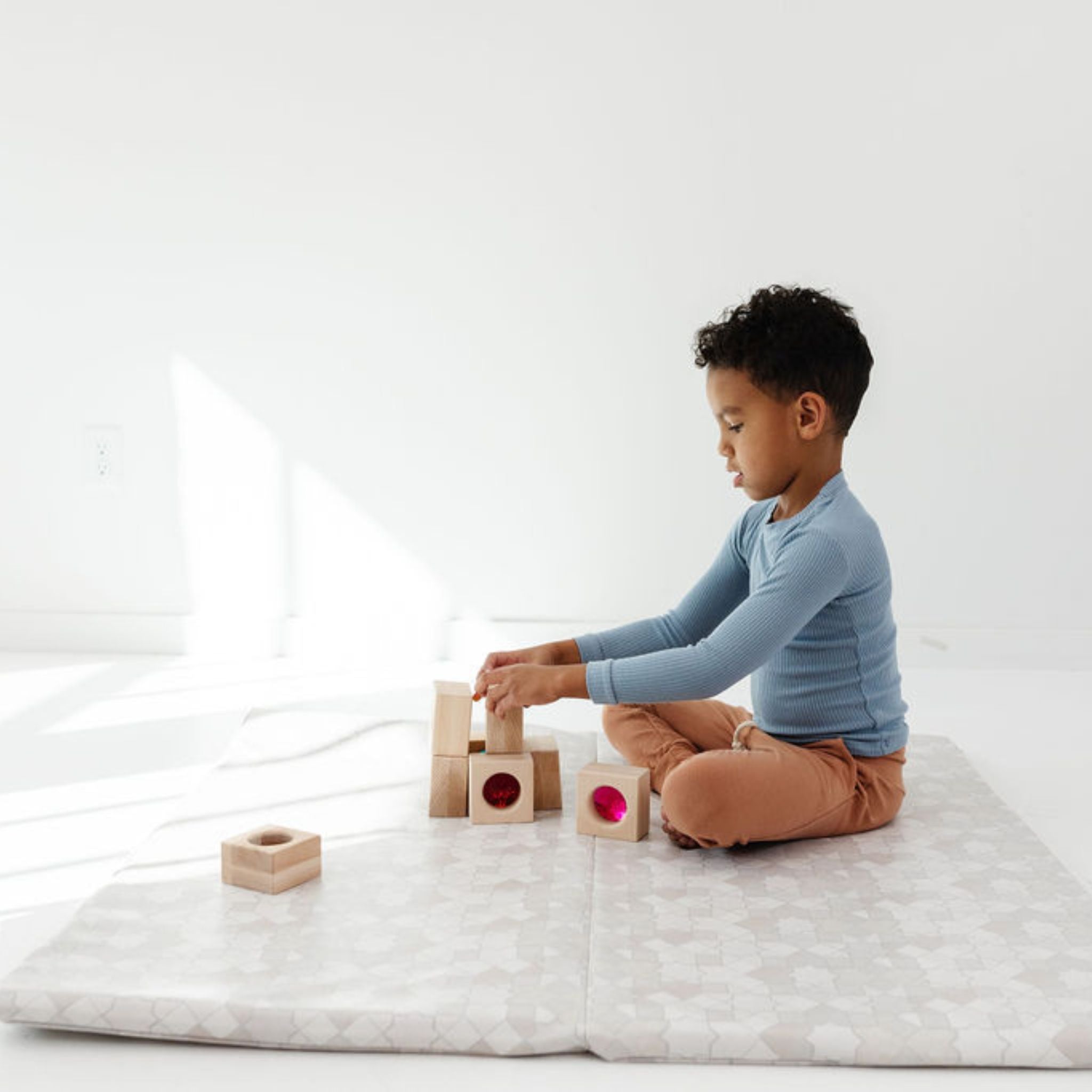 Toki Kids Grey Mosaic Vegan Leather Mat | Playroom Avenue