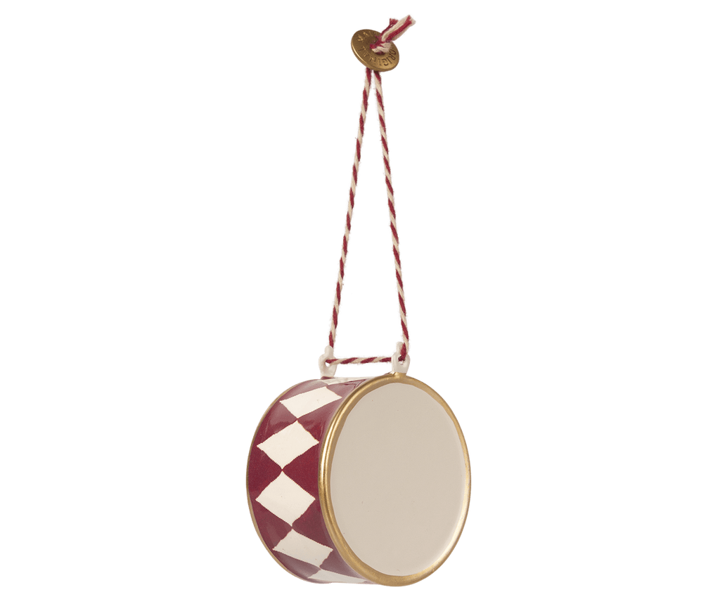 Maileg Large Drum Ornament, Red - Metal