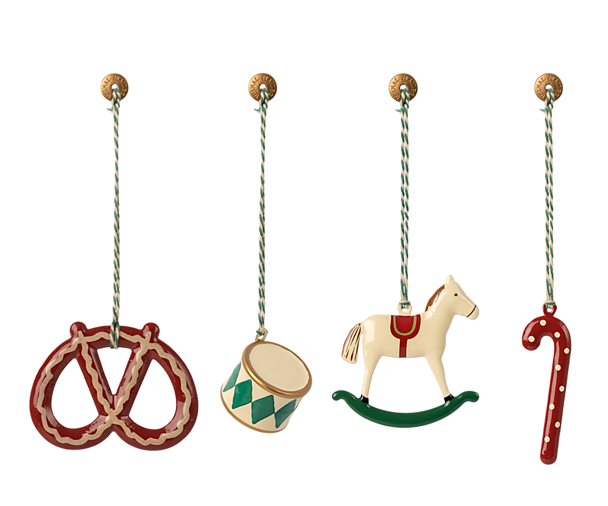 Maileg Metal Ornament Set - Peter's Christmas, Green | Playroom Avenue