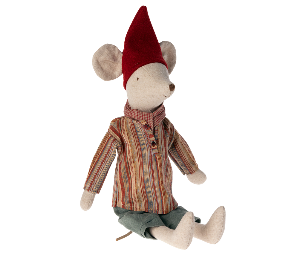 Maileg Medium Christmas Mouse, Boy - Scarf | Playroom Avenue