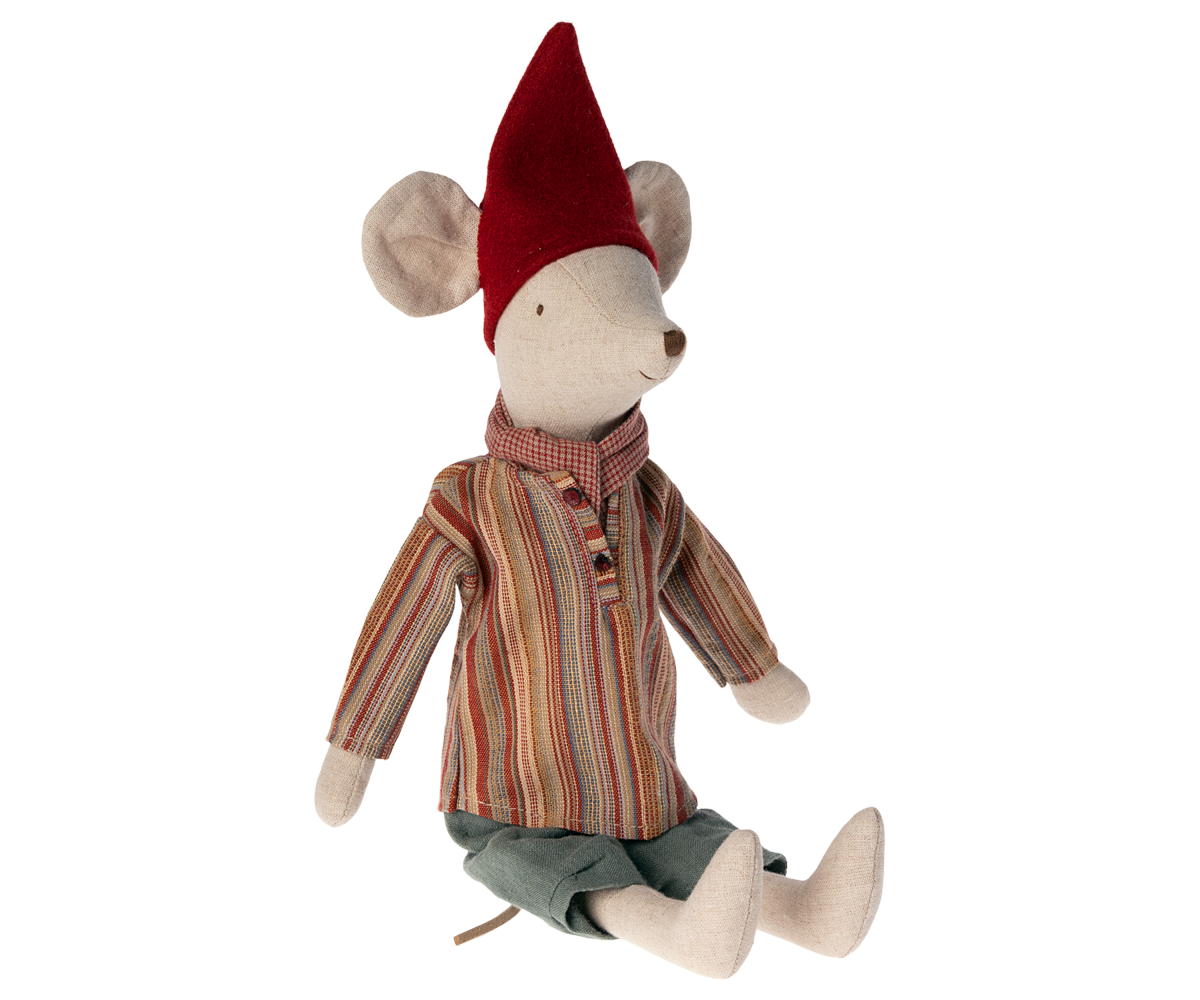 Maileg Medium Christmas Mouse, Boy - Scarf | Playroom Avenue