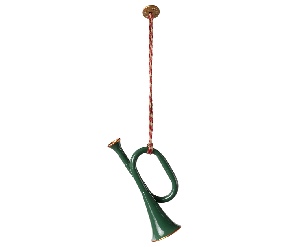 Maileg Metal ornament, Trumpet - Dark green | Playroom Avenue