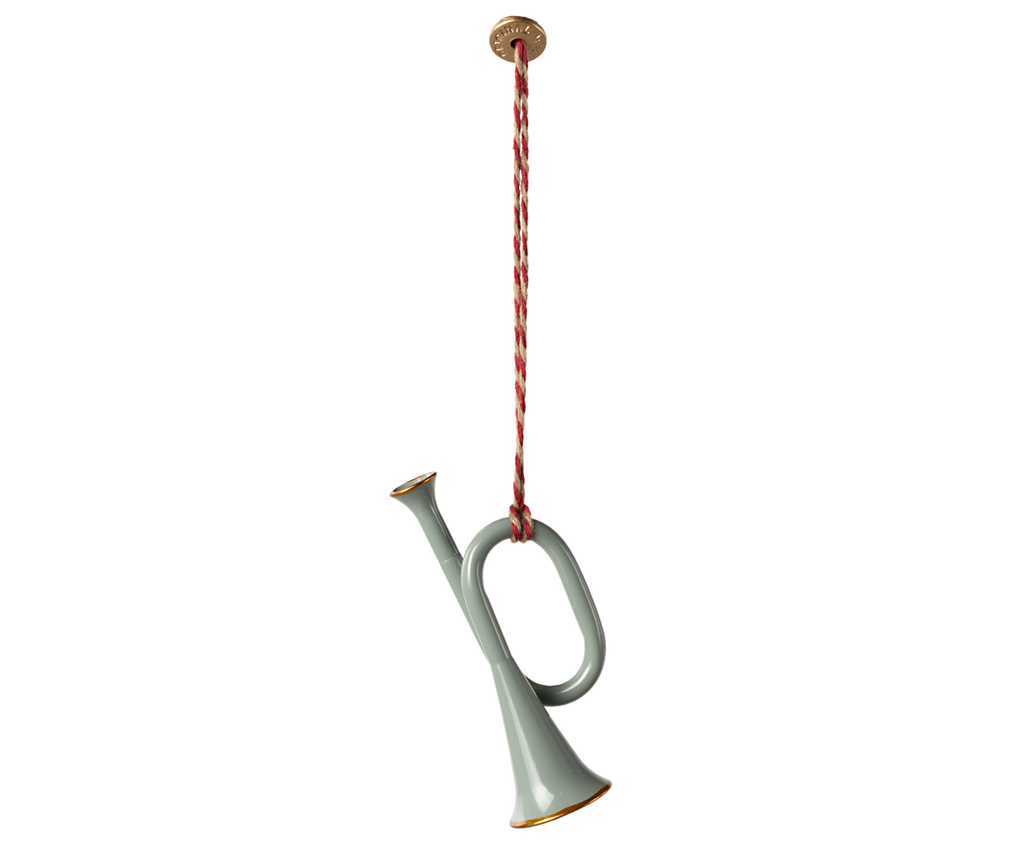 Maileg Metal ornament, Trumpet - Mint | Playroom Avenue