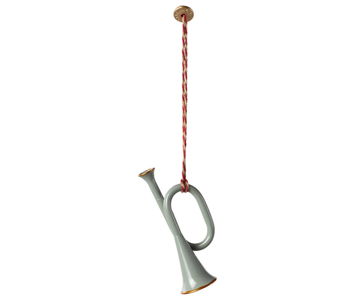 Maileg Metal ornament, Trumpet - Mint | Playroom Avenue