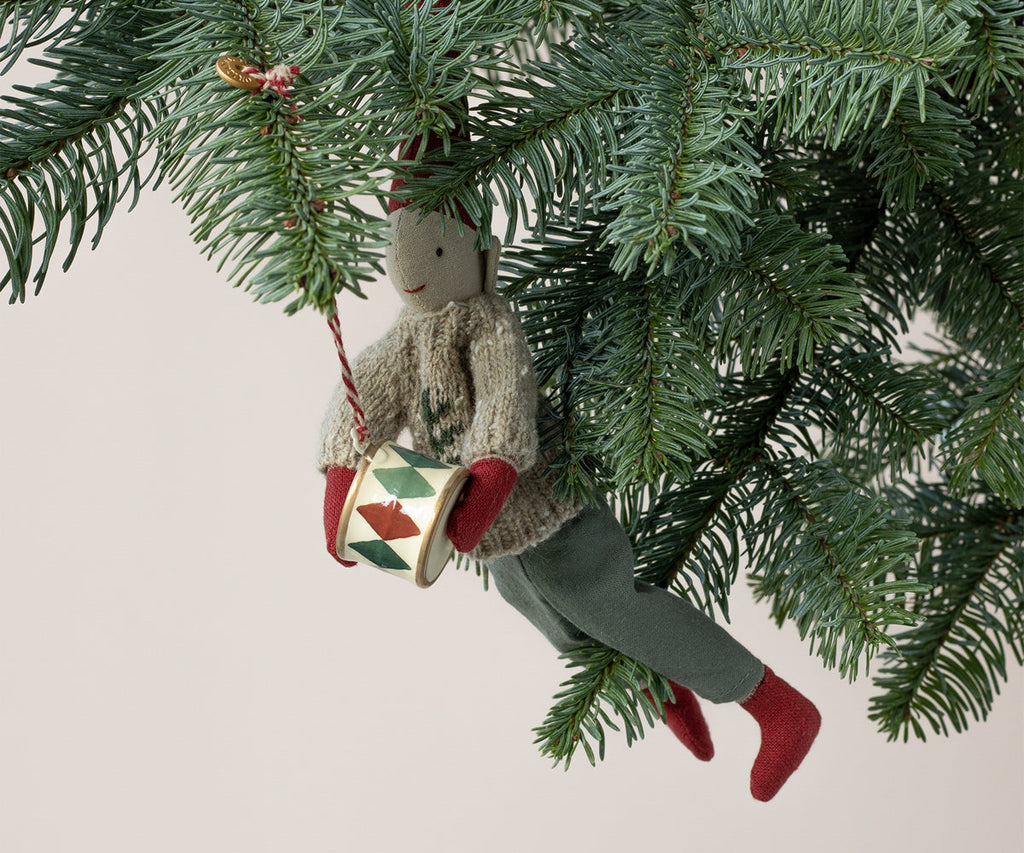 Maileg Metal ornament, Small drum - Classic green | Playroom Avenue