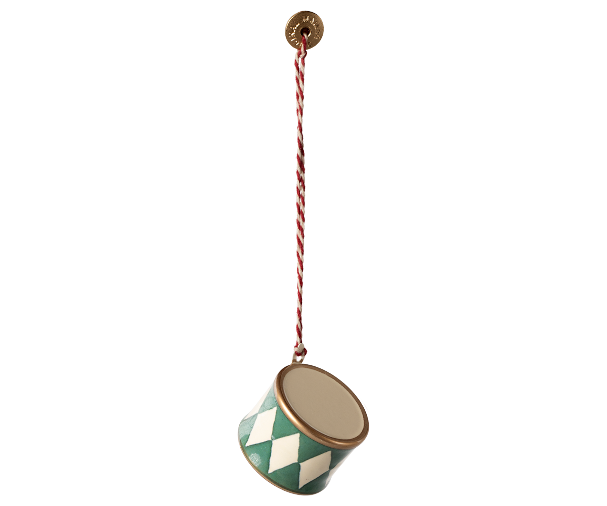 Maileg Metal ornament, Small drum - Dark green | Playroom Avenue