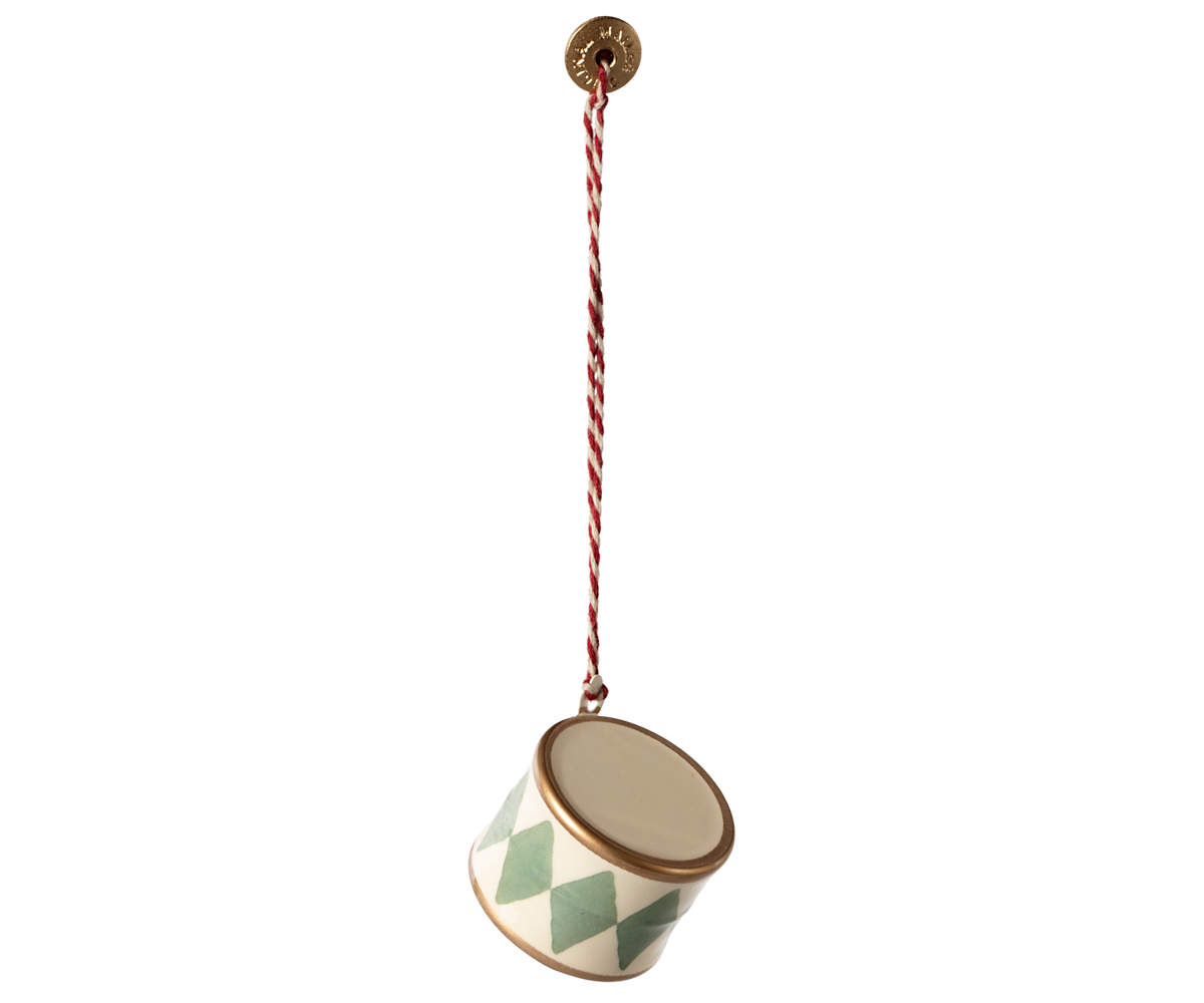 Maileg Metal ornament, Small drum - Mint | Playroom Avenue