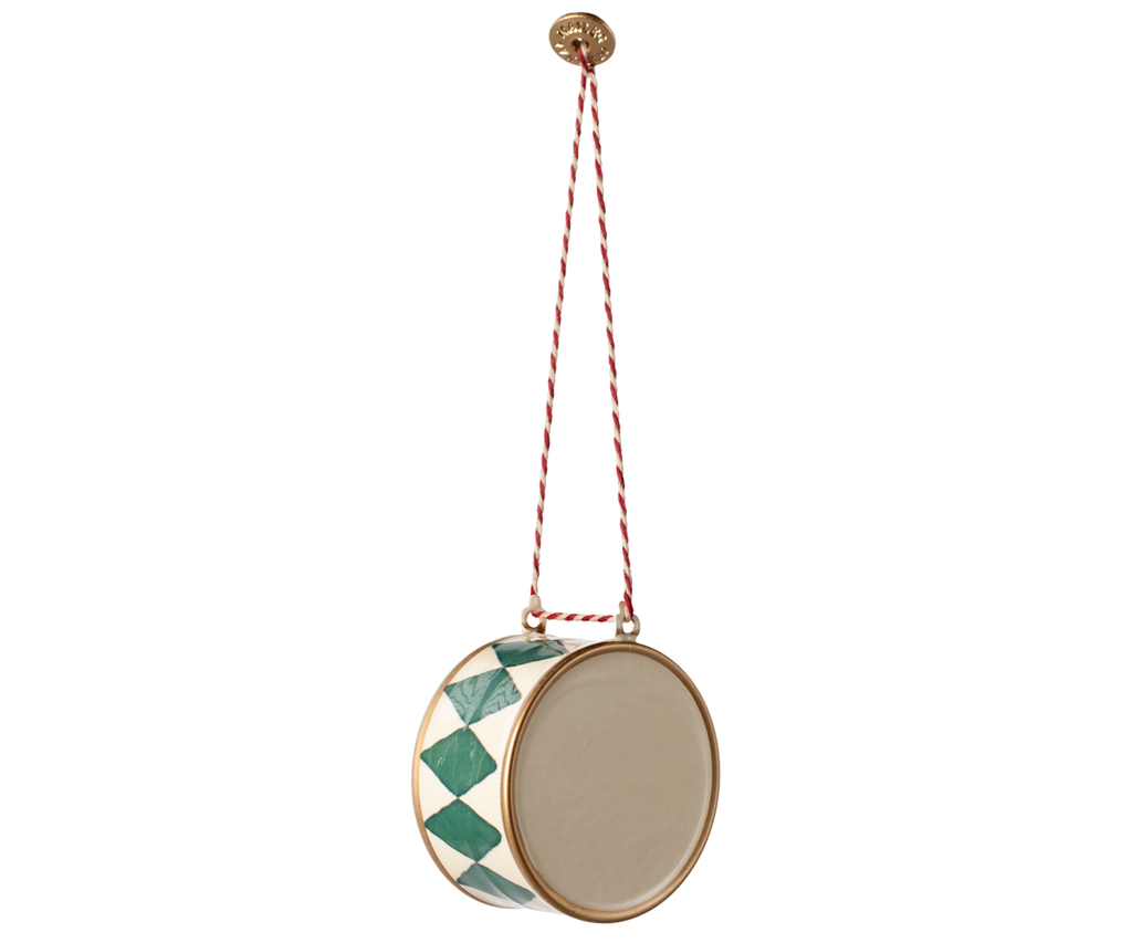 Maileg Metal ornament, Large drum - Dark green | Playroom Avenue