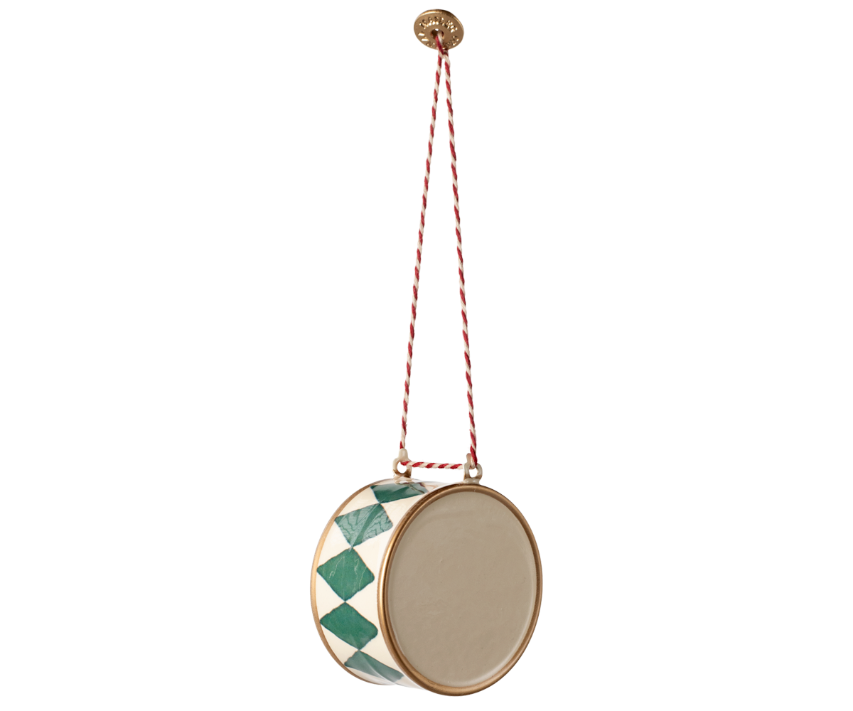 Maileg Metal ornament, Large drum - Dark green | Playroom Avenue