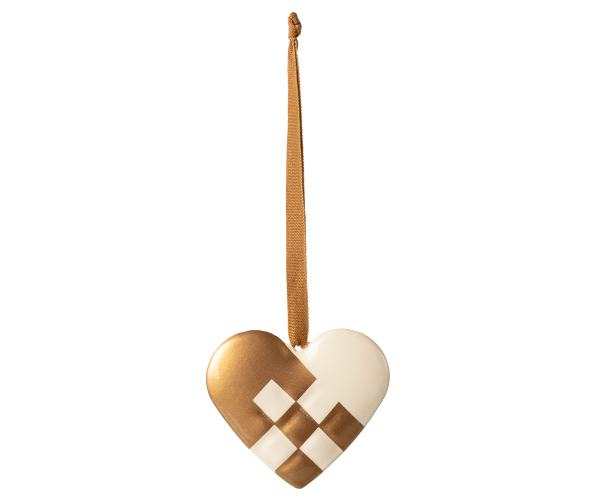 Maileg Metal ornament, Small heart - Gold | Playroom Avenue